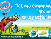 Panneau "Ici ma commune jardine sans pesticide" - Agrandir l'image (fenêtre modale)