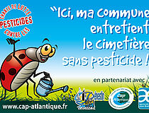 Affiche "Ici ma commune entretien le cimetière sans pesticide" - Agrandir l'image (fenêtre modale)