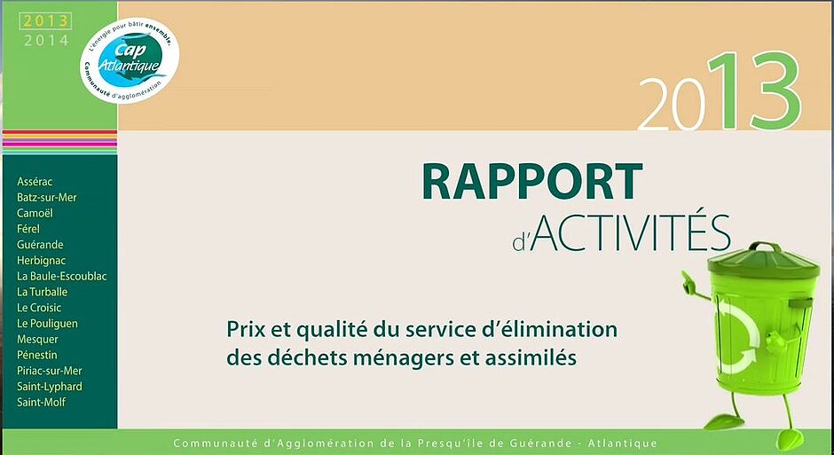 Rapport annuel 2013 sur le prix et la qualité du service public d'élimination des déchets - Agrandir l'image (fenêtre modale)