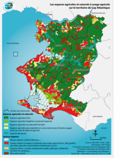 Carte des espaces agricoles du territoire de Cap Atlantique - Agrandir l'image (fenêtre modale)